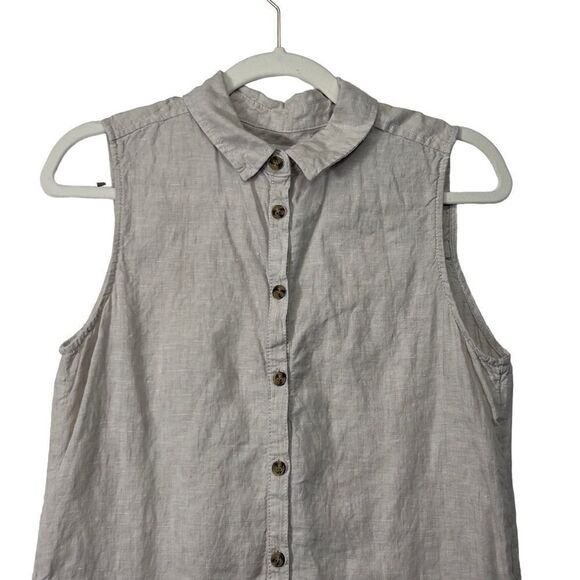 H by Halston Lightweight Linen Sleeveless Button Down Dress Size small - Picture 3 of 15